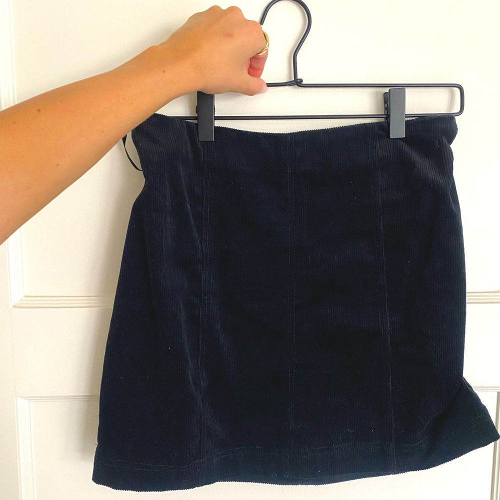 Black corduroy high waisted skirt